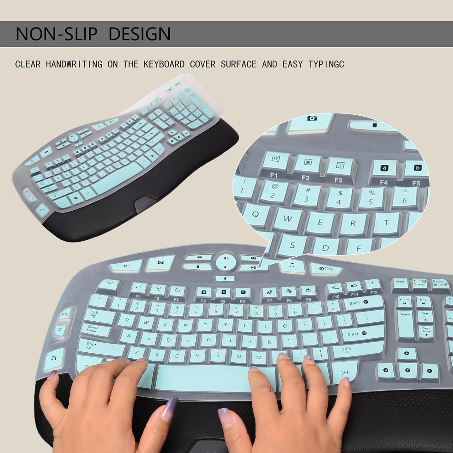 Ergonomic Keyboard Silicone Cover | Full Protection, Comfortable Typing, Washable & Durable