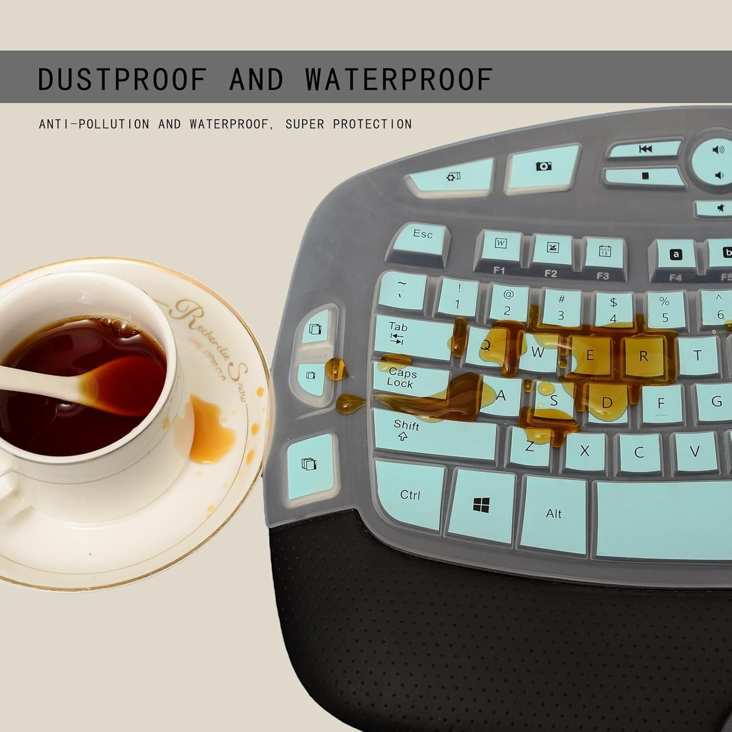 Ergonomic Keyboard Silicone Cover | Full Protection, Comfortable Typing, Washable & Durable