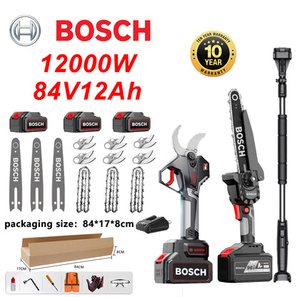 15000W Brushless Li-ion Cordless Saw + Pruning Shears + Telescopic Pole