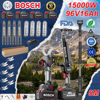 15000W Brushless Li-ion Cordless Saw + Pruning Shears + Telescopic Pole