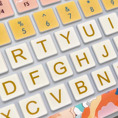 Gradient Illustration Keyboard Cover – Colorful Silicone Protective Skin, Waterproof & Washable