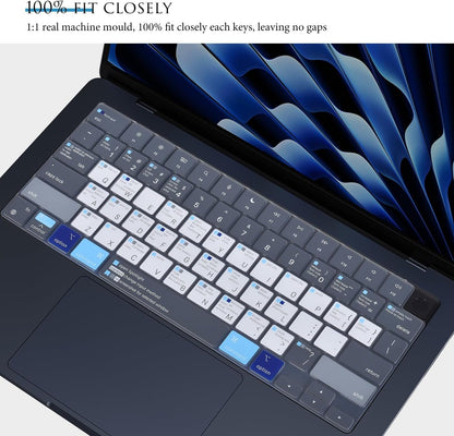 Business Style Blue & White Keyboard Cover | Dustproof, Waterproof, Ultra-Thin & Silent Typing