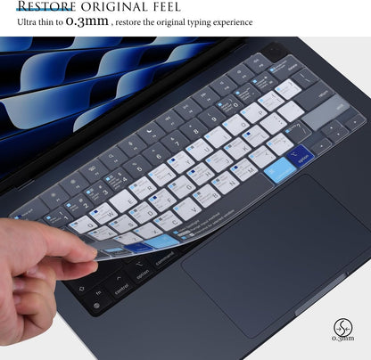 Business Style Blue & White Keyboard Cover | Dustproof, Waterproof, Ultra-Thin & Silent Typing