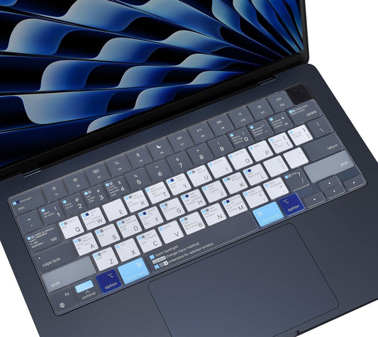 Business Style Blue & White Keyboard Cover | Dustproof, Waterproof, Ultra-Thin & Silent Typing