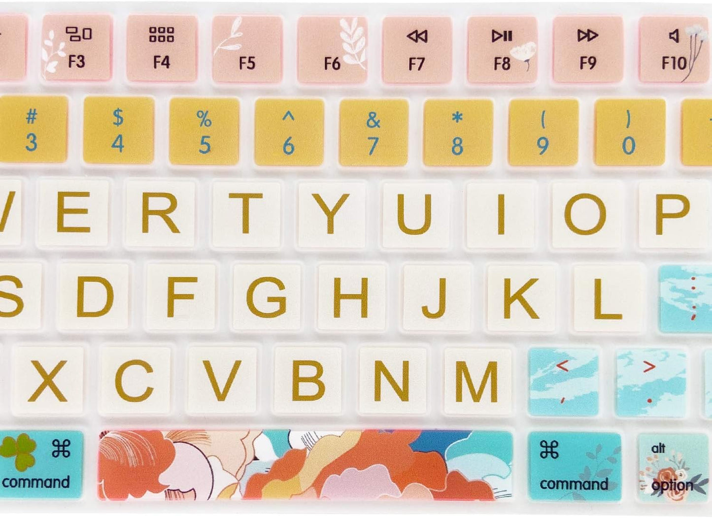 Gradient Illustration Keyboard Cover – Colorful Silicone Protective Skin, Waterproof & Washable